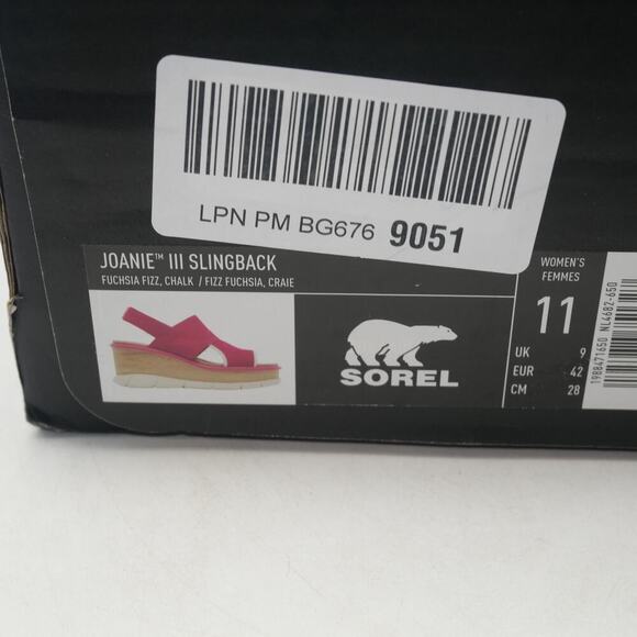 NEW Sorel Women's 11 Joanie III Slingback Platform Strap Sandals Fuschia Pink - Picture 9 of 9